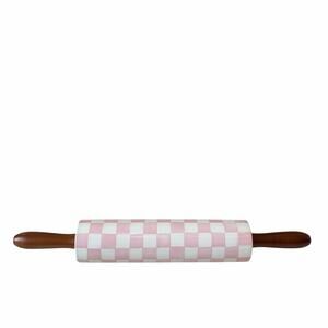 NEW Mackenzie-Childs Rosy Check Ceramic Rolling Pin